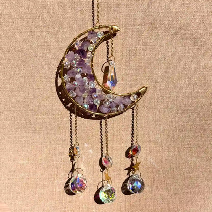 suncatcher van echte amethist edelstenen