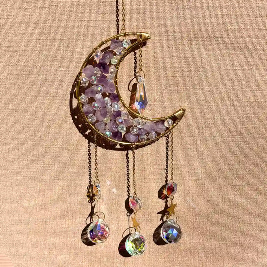 suncatcher van echte amethist edelstenen