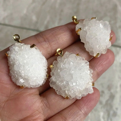 bergkristal geode hangers 