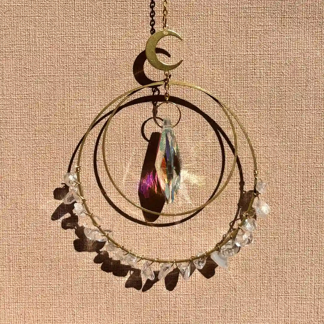 bergkristal edelsteen raamhanger