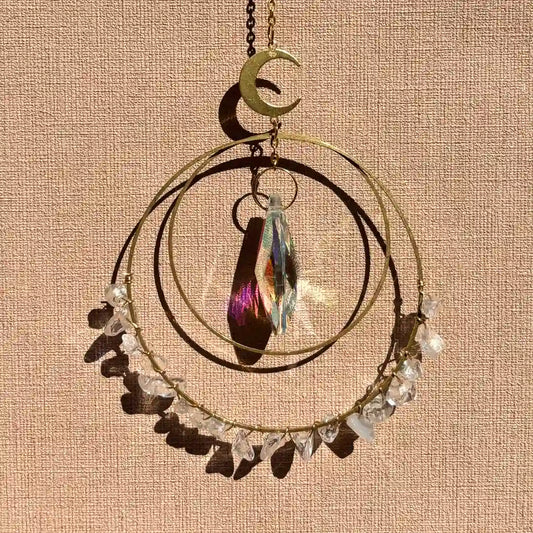 bergkristal edelsteen raamhanger