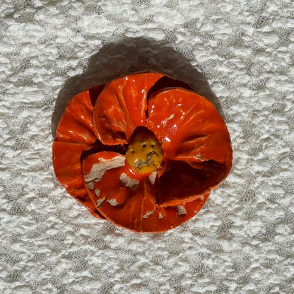 Oranje klaproos handgemaakt ornament