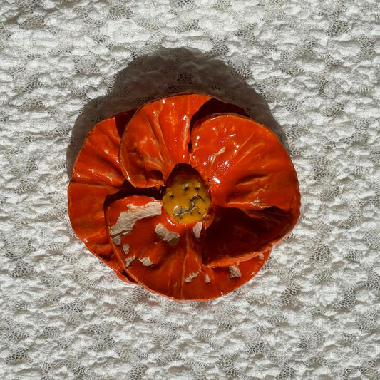 Oranje klaproos handgemaakt ornament