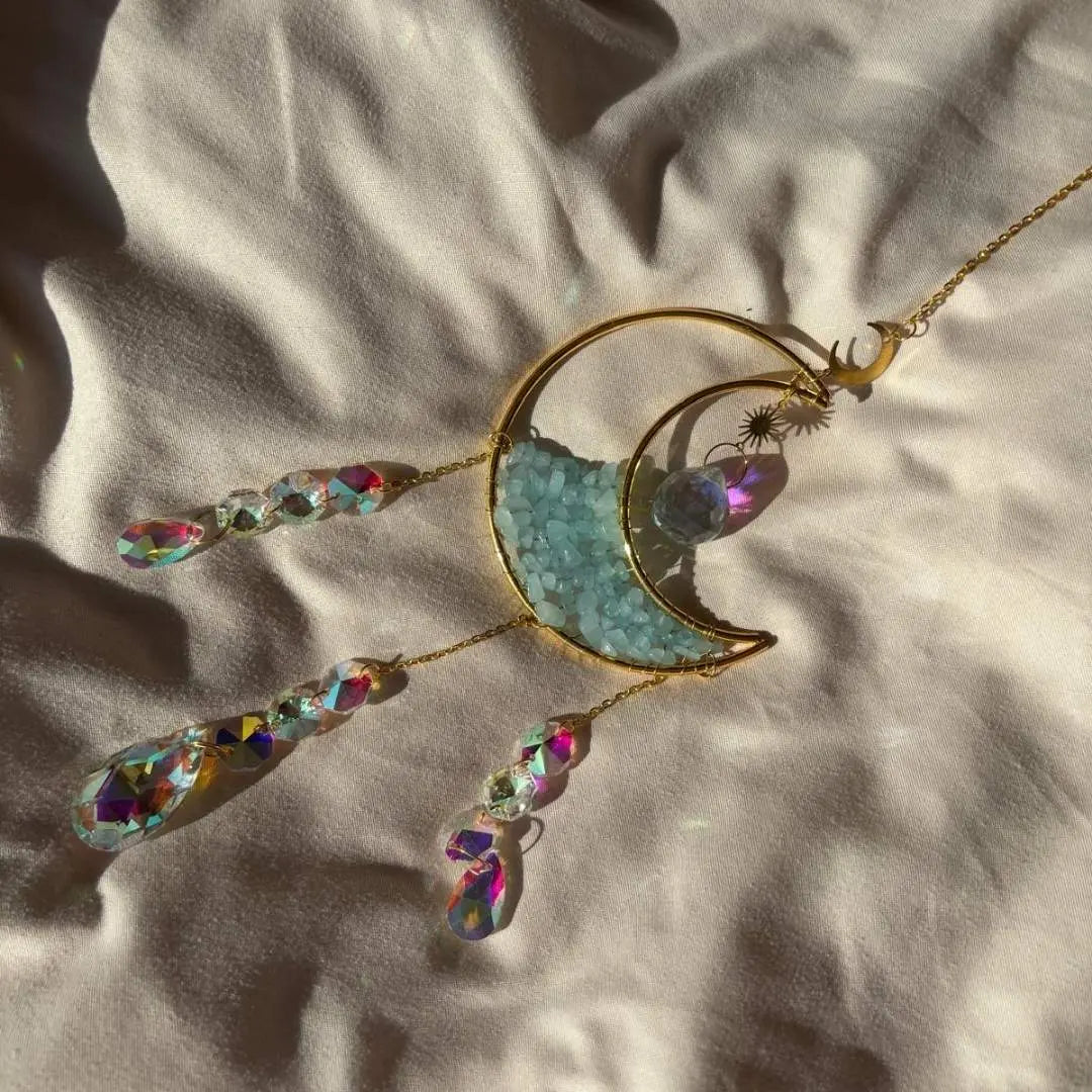 edelstenen raamhanger aquamarijn atelje meraki