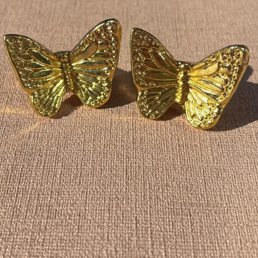 vlinder meubelknop goud 2 stuks